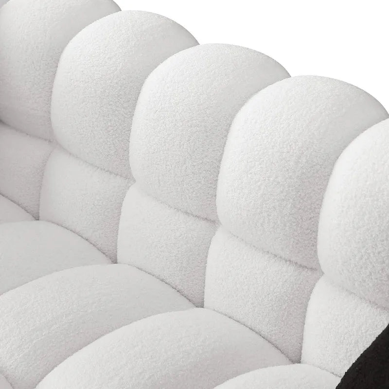 Modern 84.3 Boucle 3-Seater Sofa with Pillows