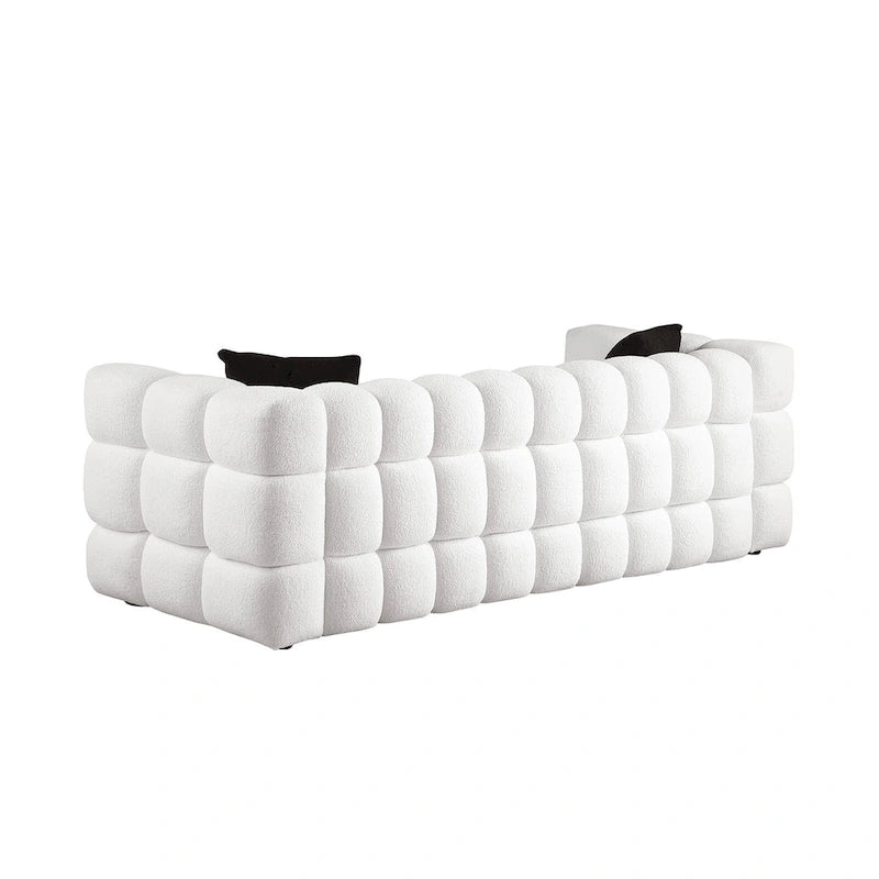 Modern 84.3 Boucle 3-Seater Sofa with Pillows
