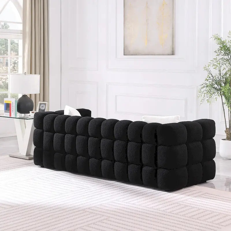 Modern 84.3 Boucle 3-Seater Sofa with Pillows
