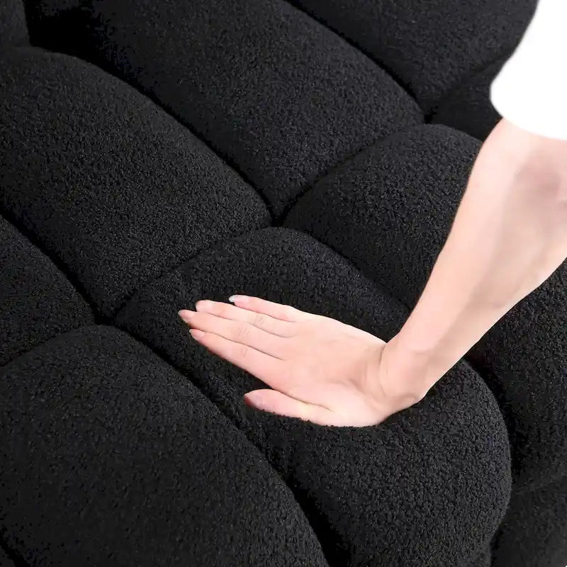 Modern 84.3 Boucle 3-Seater Sofa with Pillows