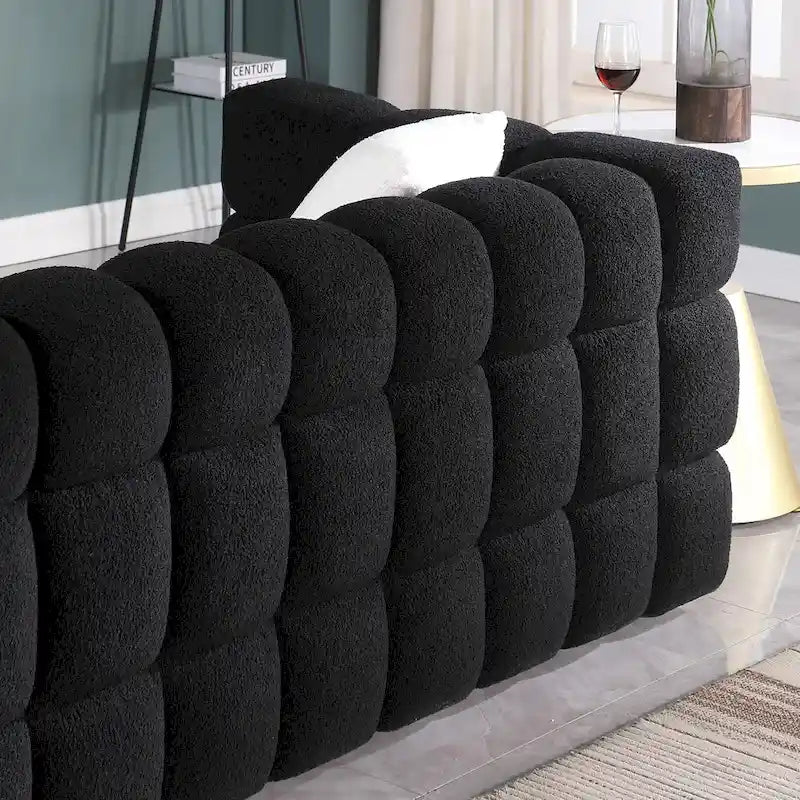 Modern 84.3 Boucle 3-Seater Sofa with Pillows