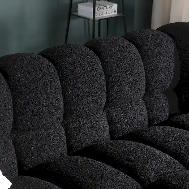 Modern 84.3 Boucle 3-Seater Sofa with Pillows