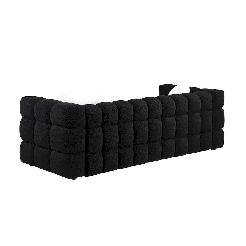 Modern 84.3 Boucle 3-Seater Sofa with Pillows
