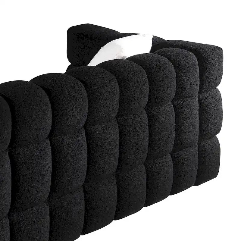 Modern 84.3 Boucle 3-Seater Sofa with Pillows