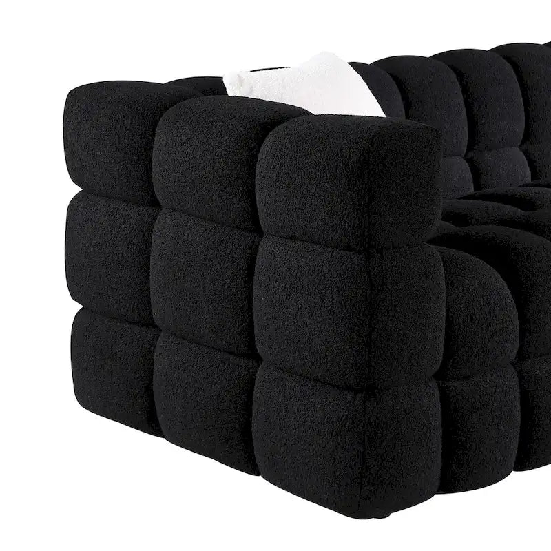 Modern 84.3 Boucle 3-Seater Sofa with Pillows