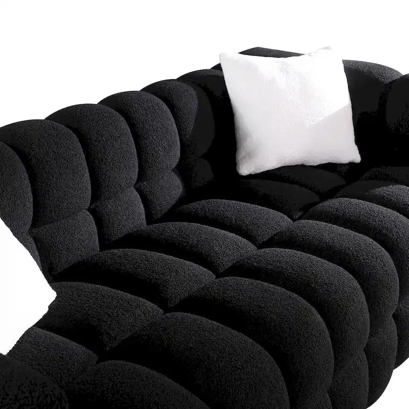 Modern 84.3 Boucle 3-Seater Sofa with Pillows