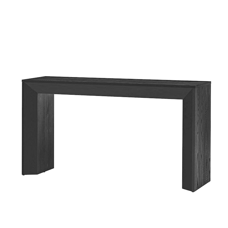 Elegant Console Table with Fireplace-Inspired Design and Wood Veneer Top