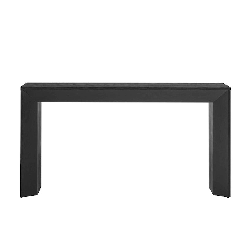 Elegant Console Table with Fireplace-Inspired Design and Wood Veneer Top