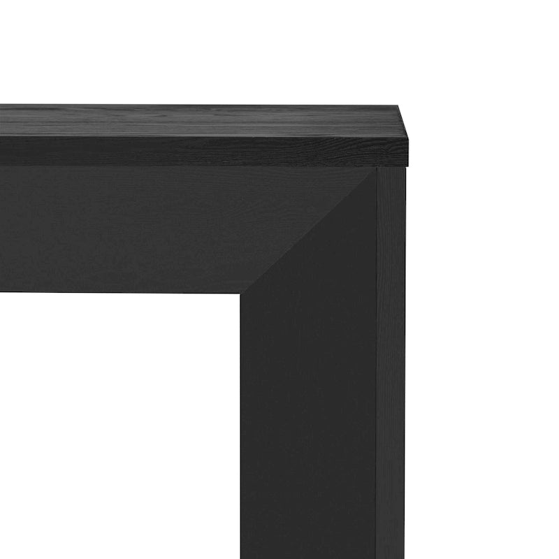 Elegant Console Table with Fireplace-Inspired Design and Wood Veneer Top