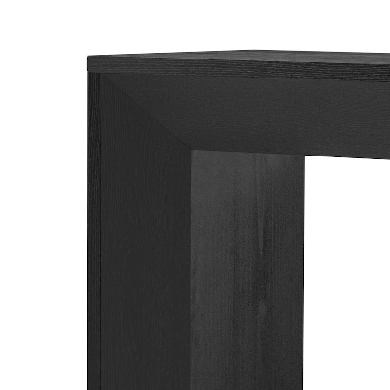 Elegant Console Table with Fireplace-Inspired Design and Wood Veneer Top