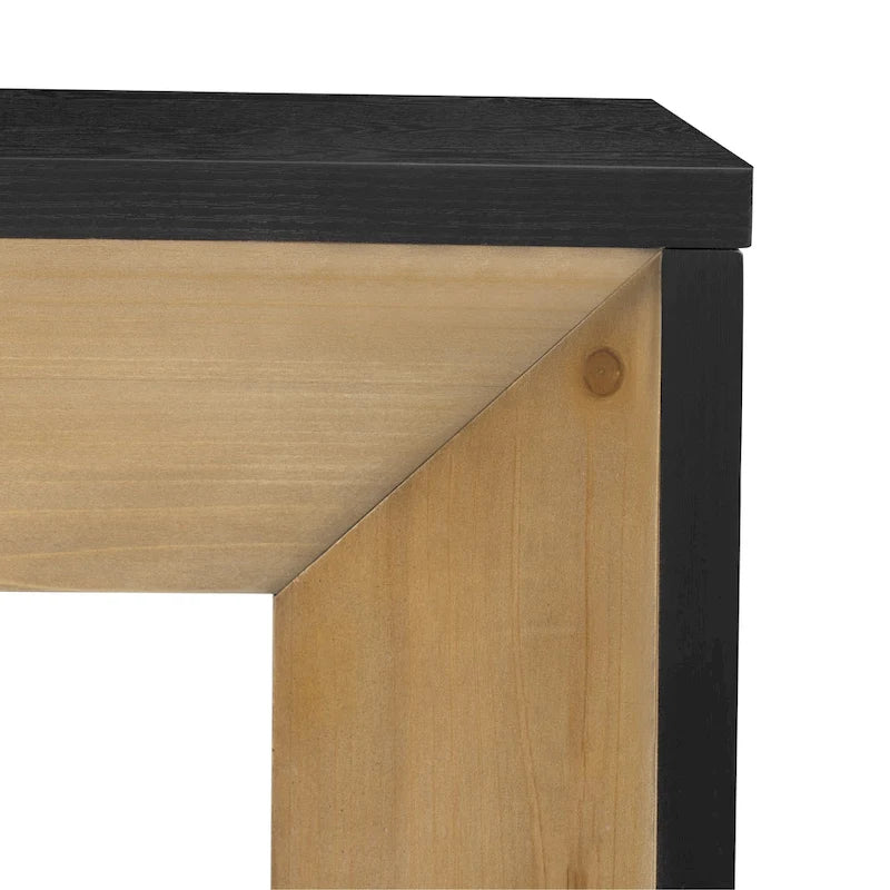 Elegant Console Table with Fireplace-Inspired Design and Wood Veneer Top