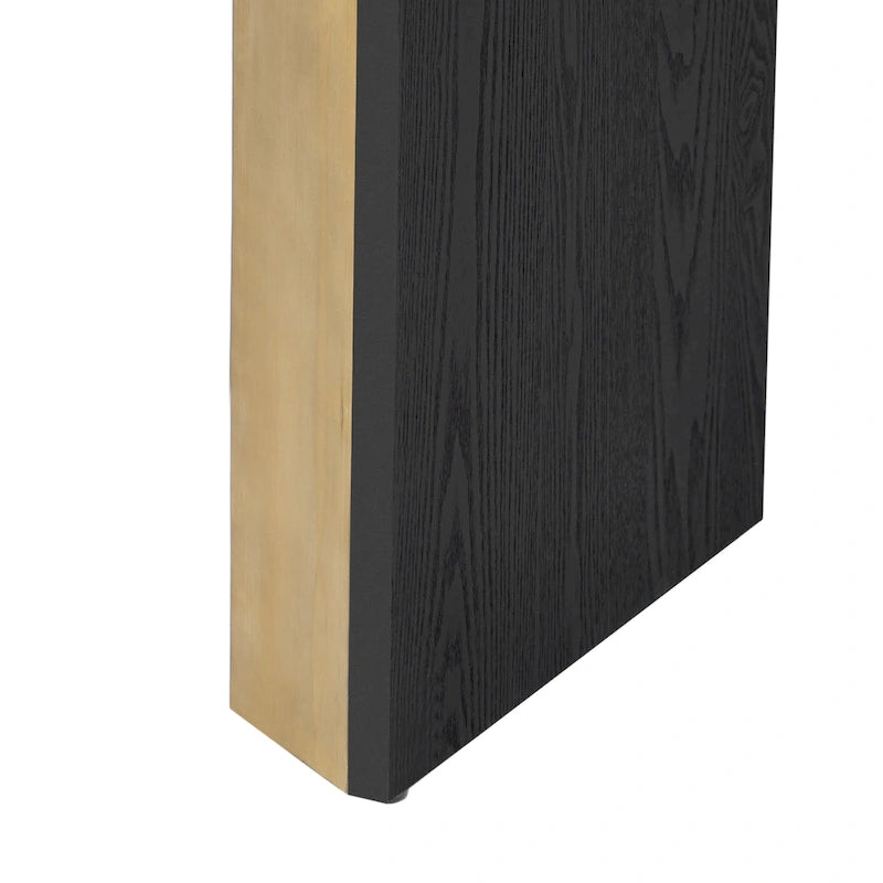 Elegant Console Table with Fireplace-Inspired Design and Wood Veneer Top