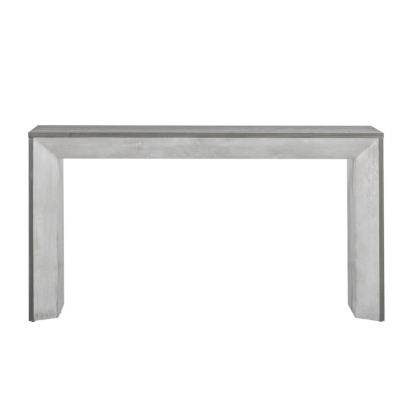 Elegant Console Table with Fireplace-Inspired Design and Wood Veneer Top