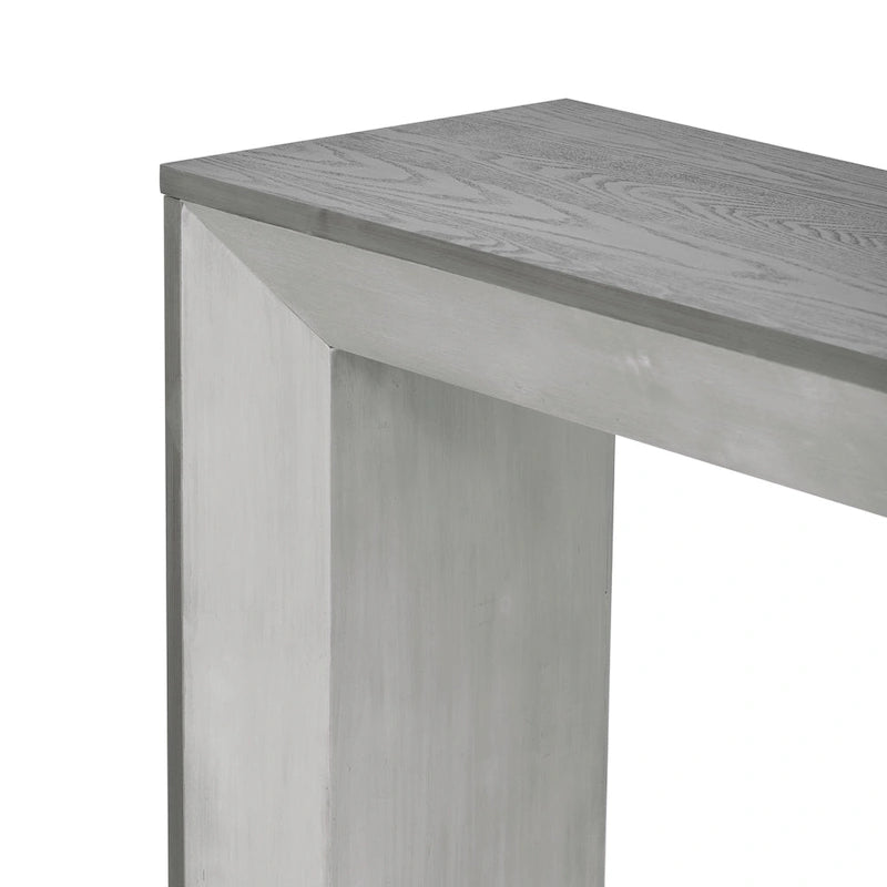 Elegant Console Table with Fireplace-Inspired Design and Wood Veneer Top