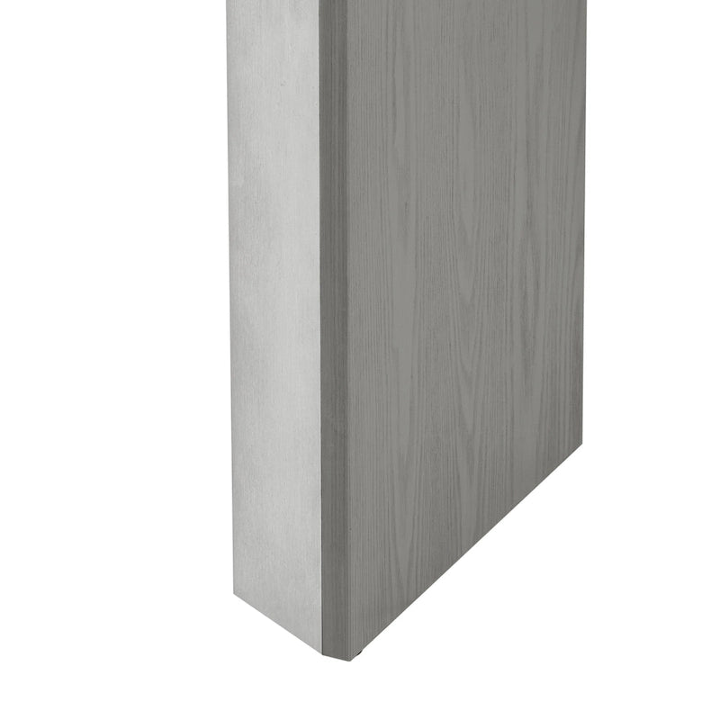 Elegant Console Table with Fireplace-Inspired Design and Wood Veneer Top