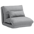Gray 27.6 Folding Chaise Lounge Chair with Pillow