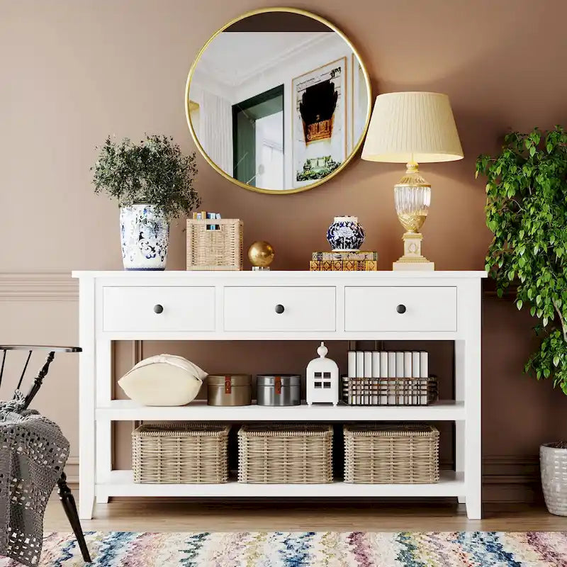 Console avec 2 étagères ouvertes – 16,00 x 50,00 x 30,00