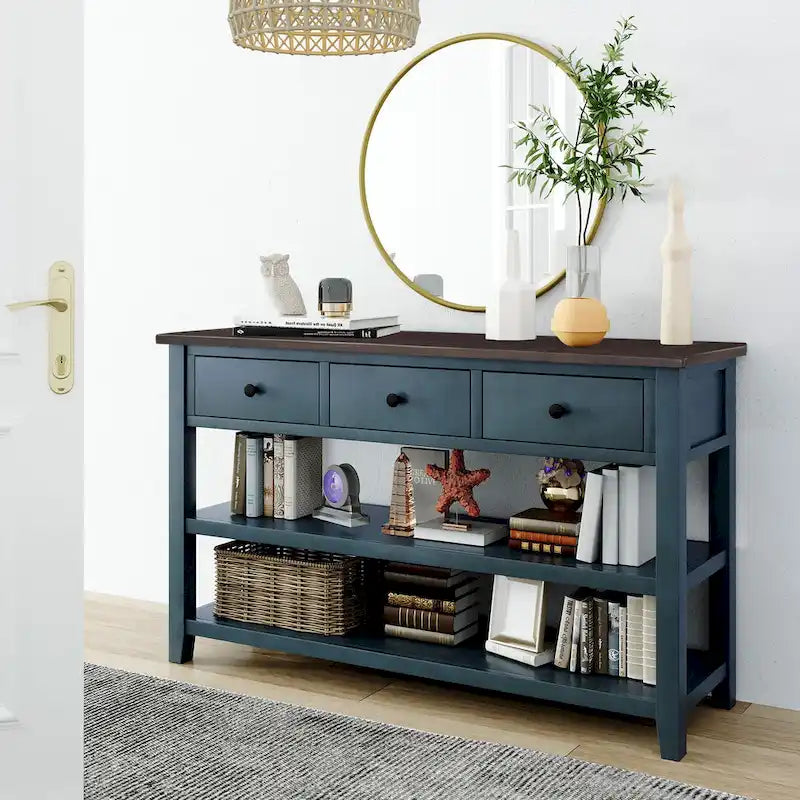 Console avec 2 étagères ouvertes – 16,00 x 50,00 x 30,00