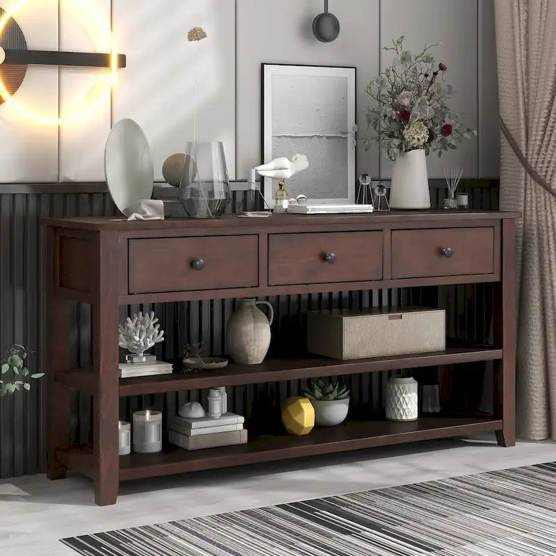 Console avec 2 étagères ouvertes – 16,00 x 50,00 x 30,00