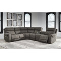 Signature Design by Ashley Hoopster Gray 6-Piece Power Reclining Sectional - 100W x 120D x 34H