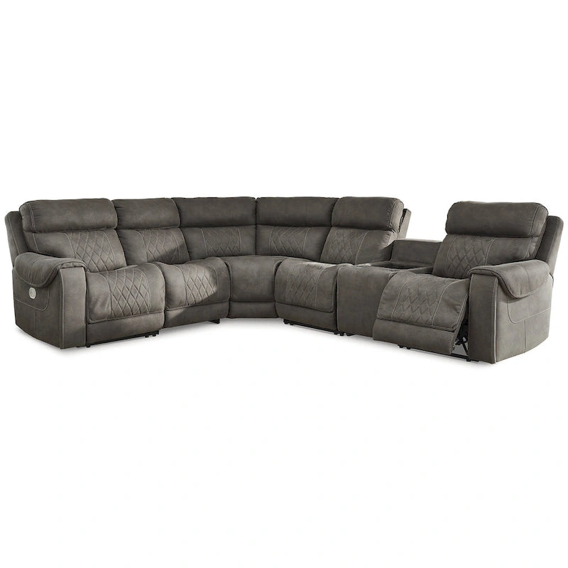 Gray 6-Piece Power Reclining Sectional - 100W x 120D x 34H
