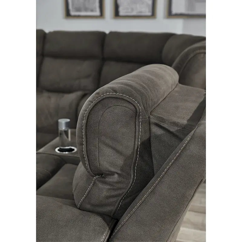 Gray 6-Piece Power Reclining Sectional - 100W x 120D x 34H