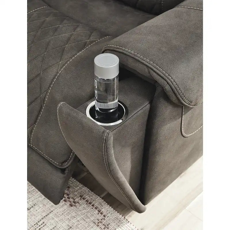 Gray 6-Piece Power Reclining Sectional - 100W x 120D x 34H