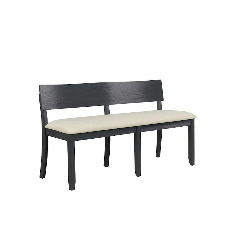 Wood Dining Bench with Curved Backrest and Cushion Seat