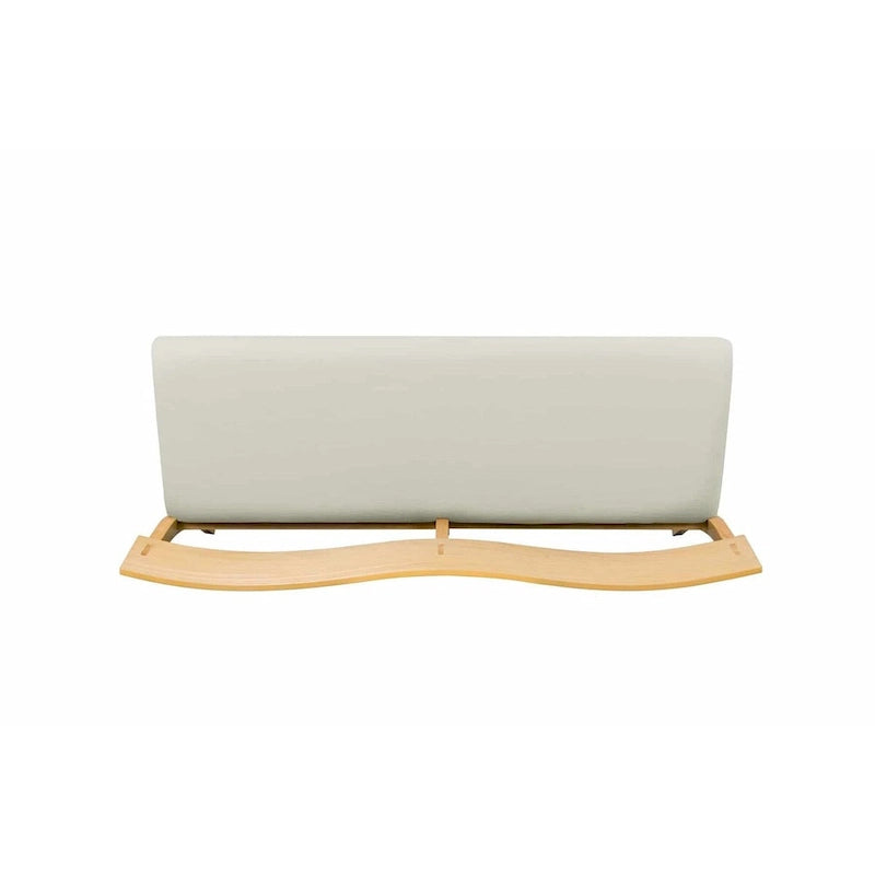 Wood Dining Bench with Curved Backrest and Cushion Seat