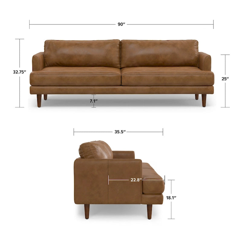90 inch Wide Mid-Century Modern Sofa