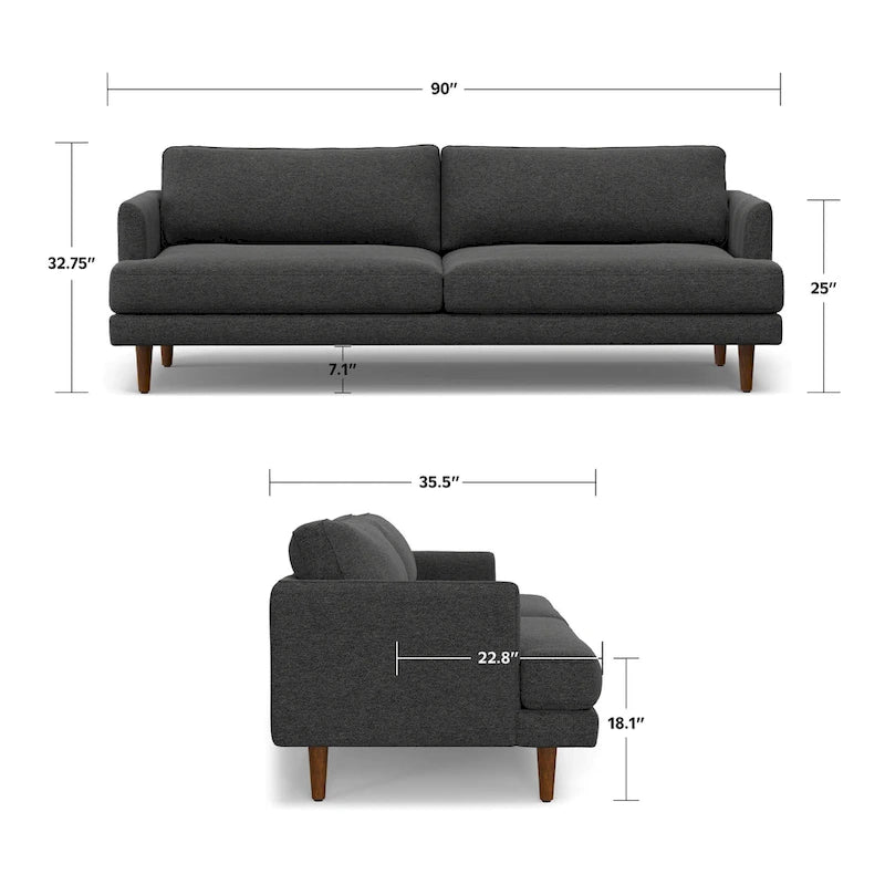 90 inch Wide Mid-Century Modern Sofa