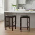 Tabourets de comptoir sans dossier de 63,5 cm avec assise en similicuir (Lot de 2)