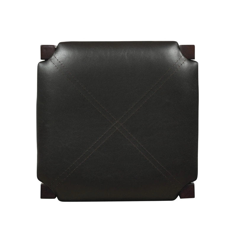 Backless 25-inch Counter Stools with Faux Leather Seat (Set of 2)