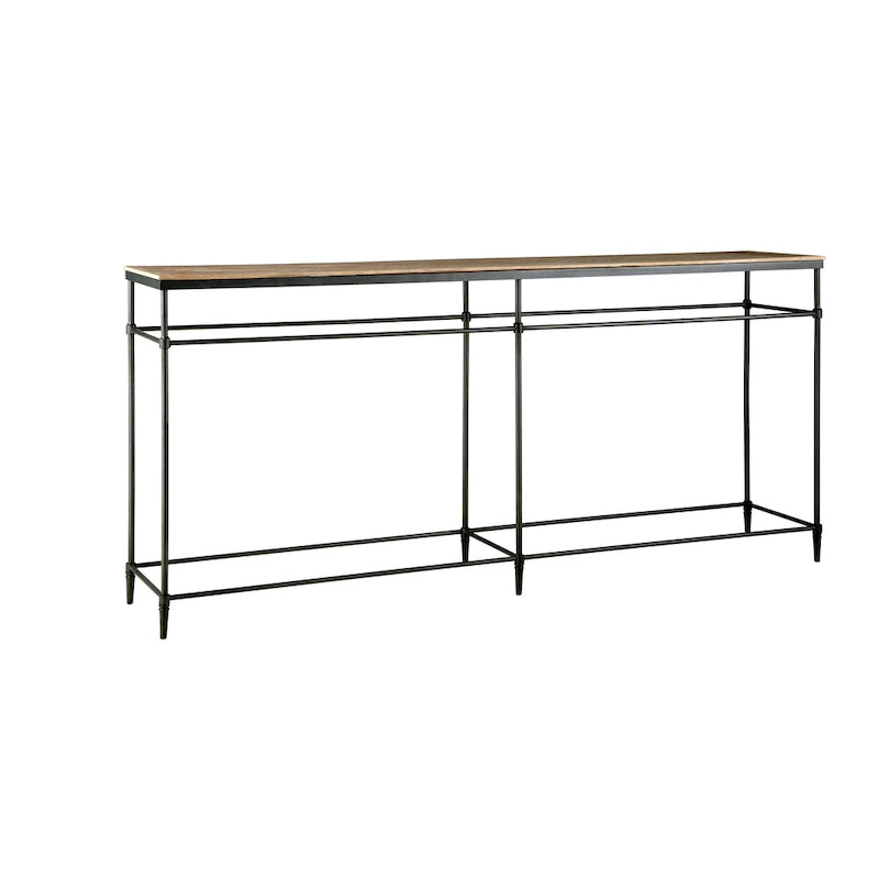 74 Inch Mango Solid Wood and Metal Sofa Console Table - 74 x 14 x 35.5 inches