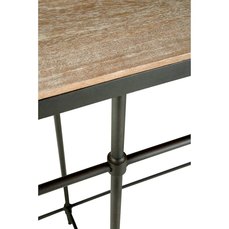74 Inch Mango Solid Wood and Metal Sofa Console Table - 74 x 14 x 35.5 inches