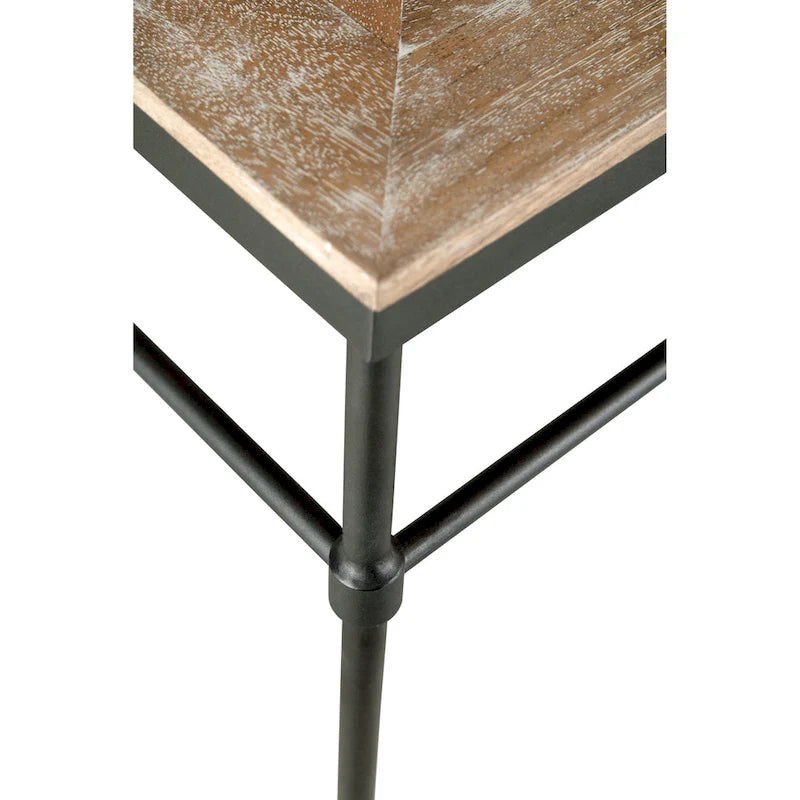 74 Inch Mango Solid Wood and Metal Sofa Console Table - 74 x 14 x 35.5 inches