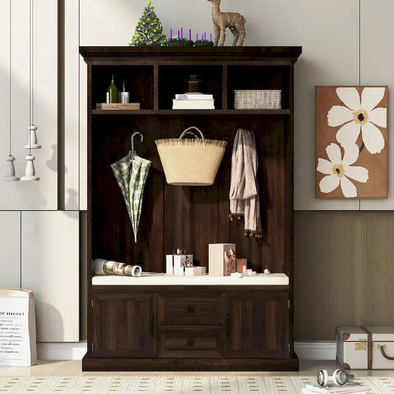 47.2Inch Hall Tree with 3 Hooks for Entrance