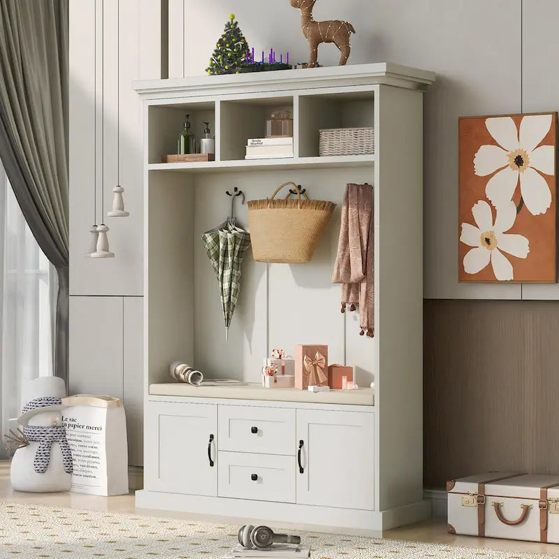 47.2Inch Hall Tree with 3 Hooks for Entrance