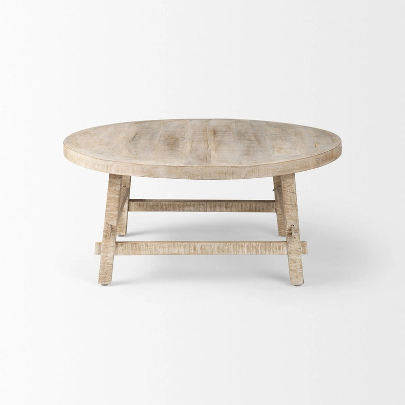 Blonde Solid Wood 36 Round Coffee Table - 36L x 36W x 16H