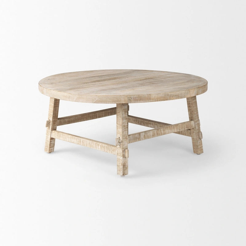 Blonde Solid Wood 36 Round Coffee Table - 36L x 36W x 16H