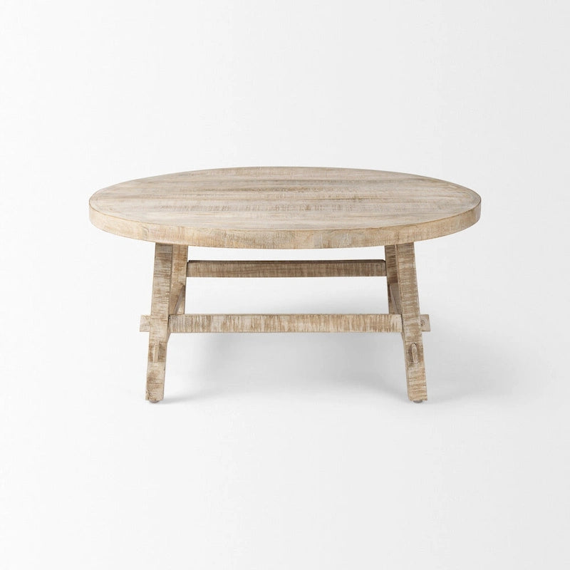 Blonde Solid Wood 36 Round Coffee Table - 36L x 36W x 16H