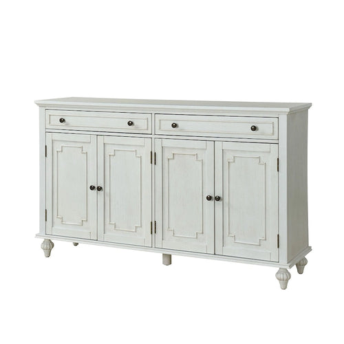 Buffet traditionnel large de 147 cm à 2 tiroirs avec étagères réglables