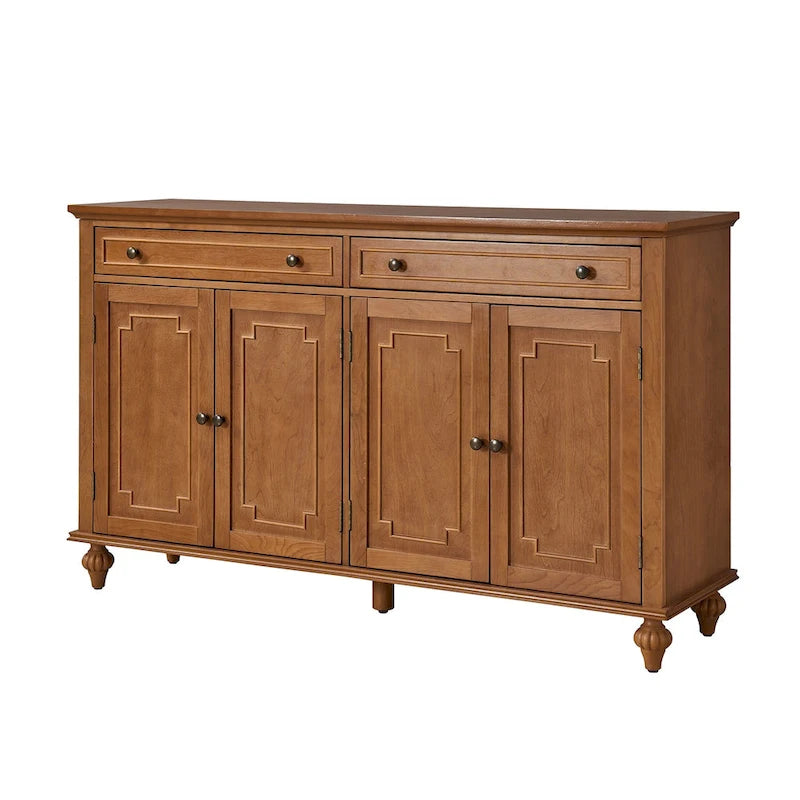 58" Traditional Wide 2 Drawer Sideboard with Adjustable Shelves