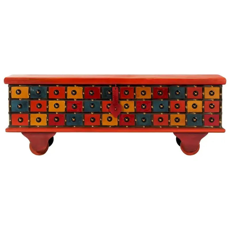 Storage Box Red 43.3x15.7x15.7 Solid Acacia Wood