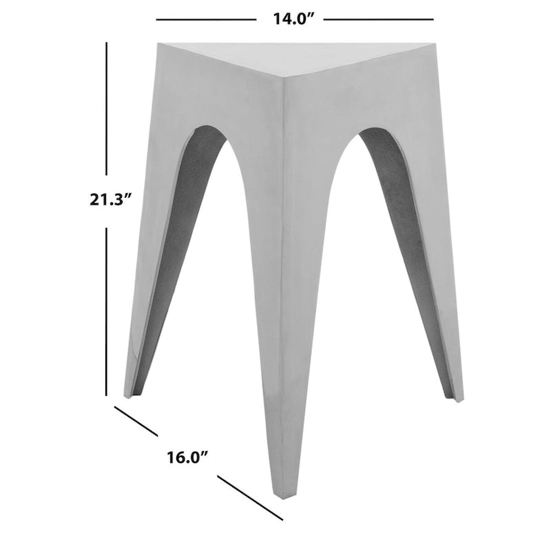 Triangle Silver Side Table - 15.8 x 15.8 x 21.3