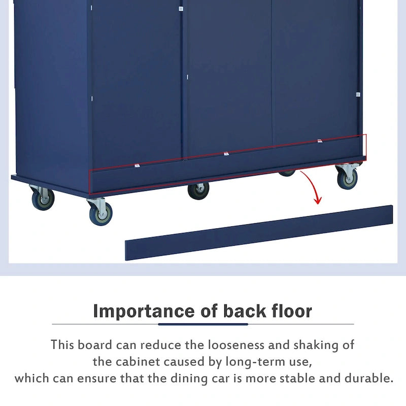 Rolling Mobile Kitchen Island with Drop Leaf - Solid Wood Top, Locking Wheels & Storage Cabinet 52.7 Inch Width