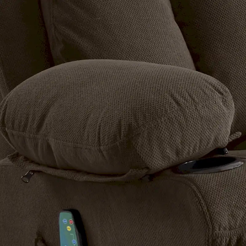 Dotted Velvet Massage Heated Manual Recliner Chair w/360 Swivel Base