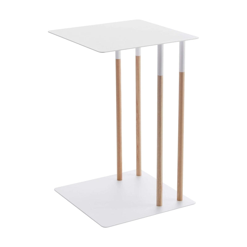 C-Shape Steel Side Table, Holds 11 lbs - L 13.78 x W 13.78 x H 21.65 inches