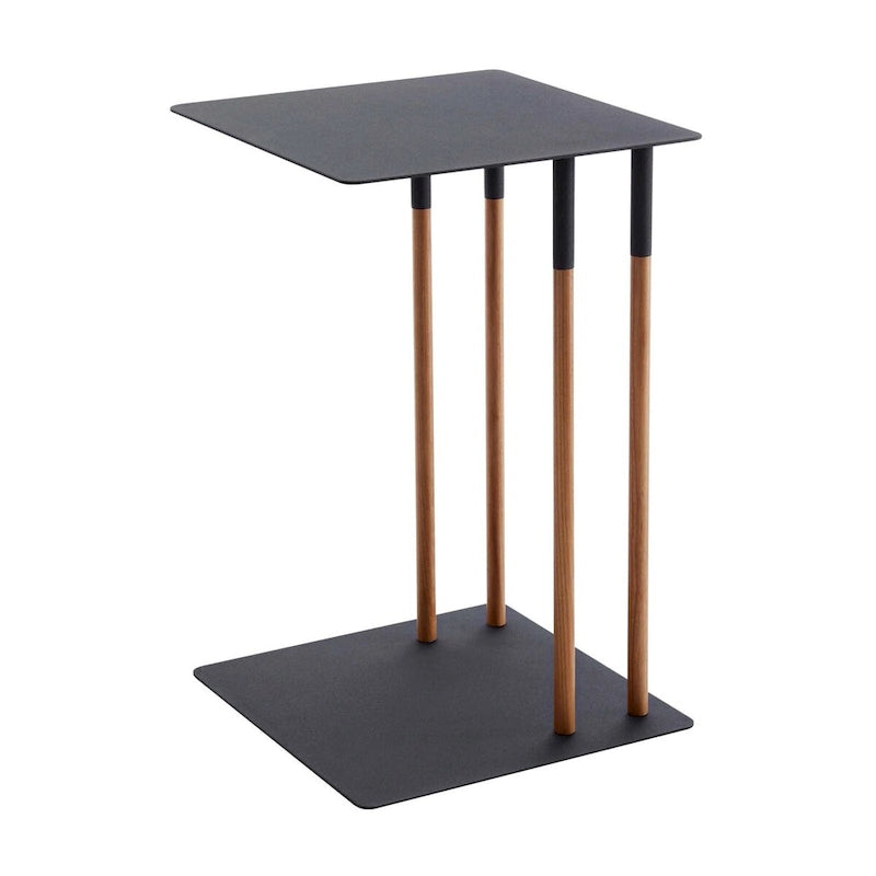 C-Shape Steel Side Table, Holds 11 lbs - L 13.78 x W 13.78 x H 21.65 inches