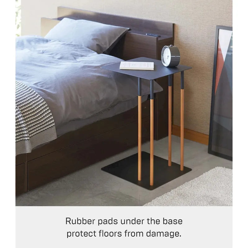 C-Shape Steel Side Table, Holds 11 lbs - L 13.78 x W 13.78 x H 21.65 inches
